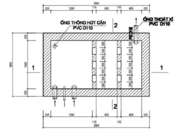 Kích Thước Hầm Cầu 2 Ngăn, 3 Ngăn Đạt Chuẩn Cho Hộ Gia Đình