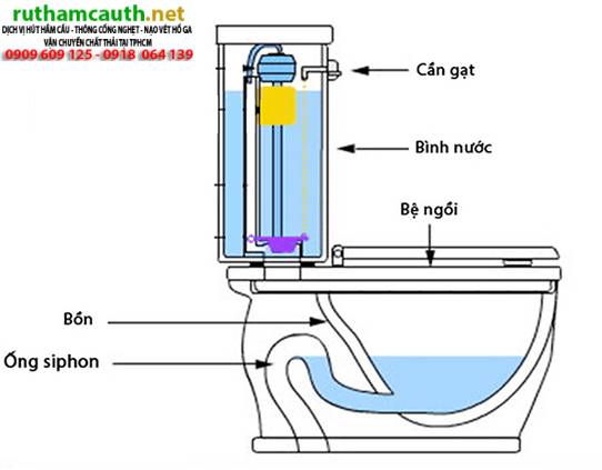 Cấu tạo và nguyên lý hoạt động của bồn cầu ngồi xổm, bồn cầu bệt