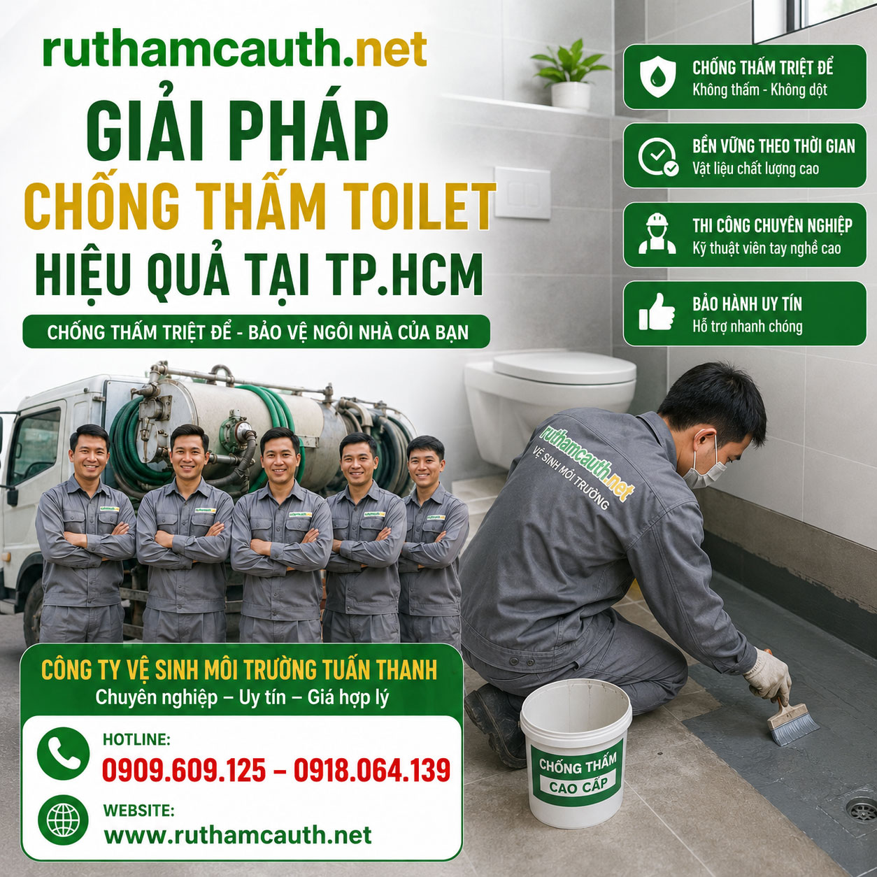 Giải Pháp Chống Thấm Toilet Hiệu Quả Tại Tp.HCM