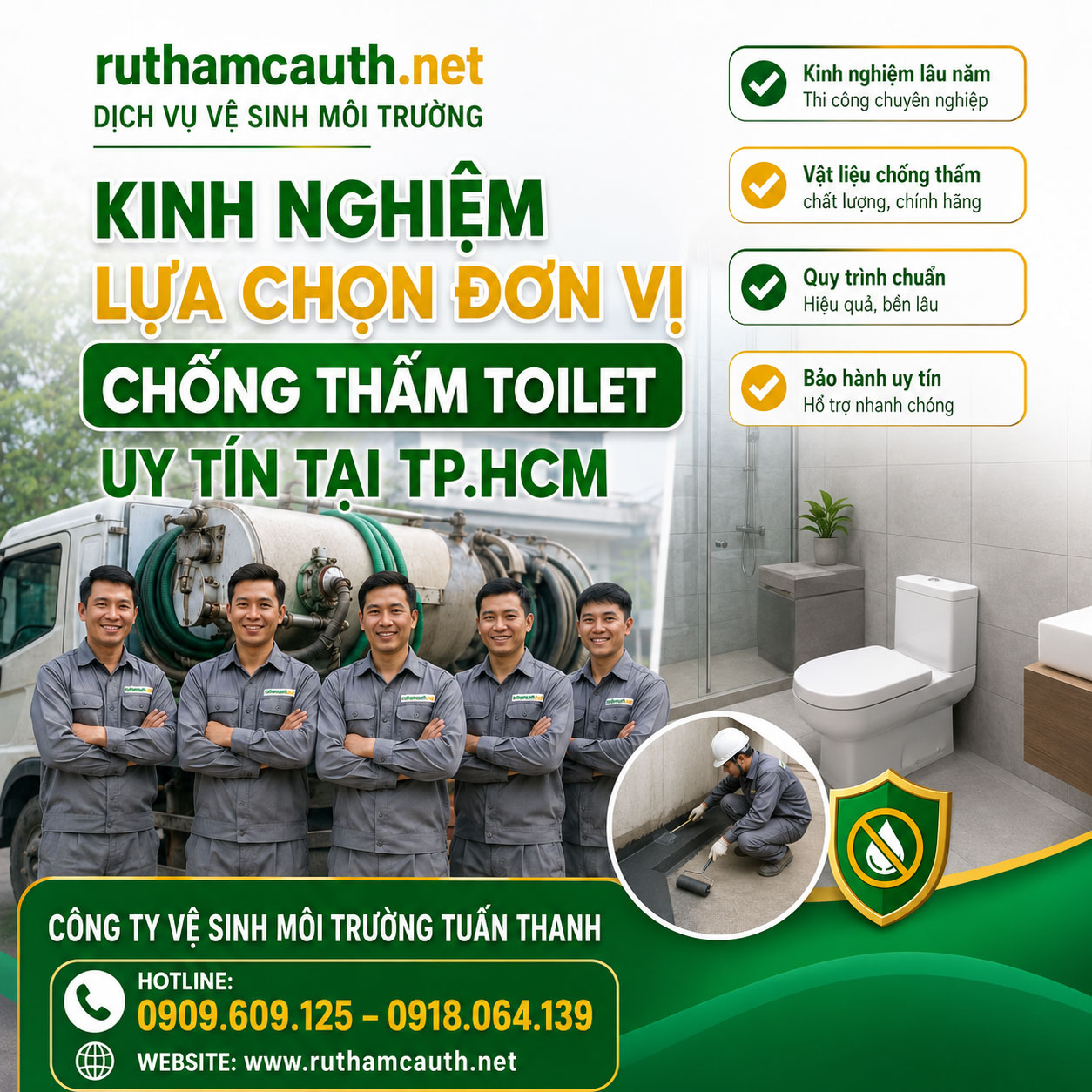 Kinh Nghiệm Lựa Chọn Đơn Vị Chống Thấm Toilet Uy Tín Tại Tp.HCM
