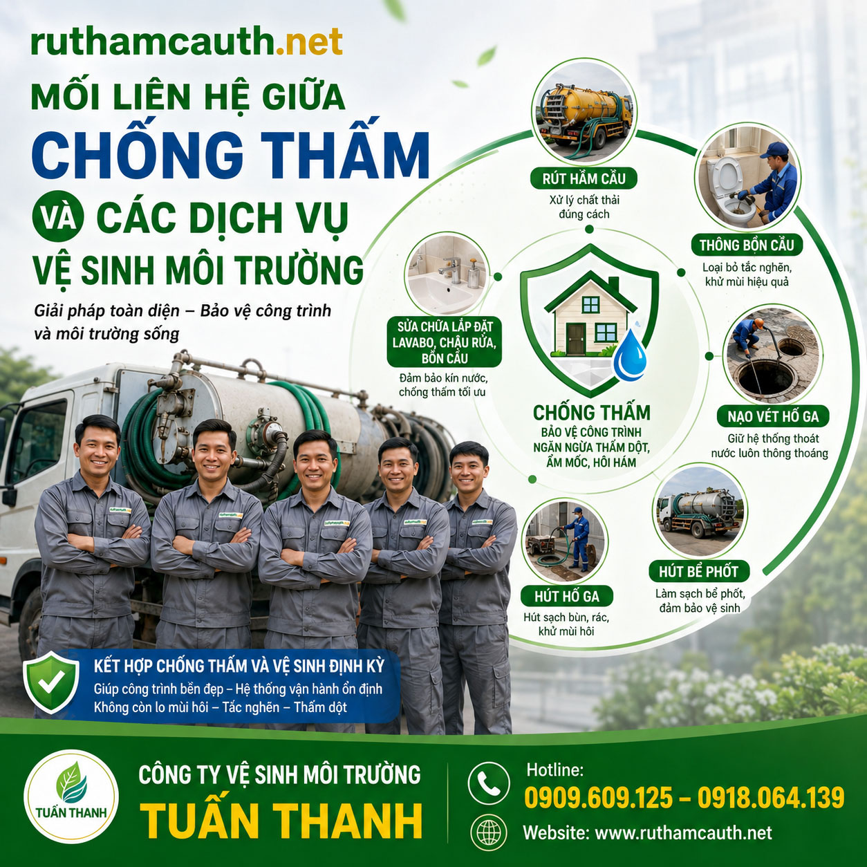 Mối Liên Hệ Giữa Chống Thấm Và Các Dịch Vụ Vệ Sinh Môi Trường