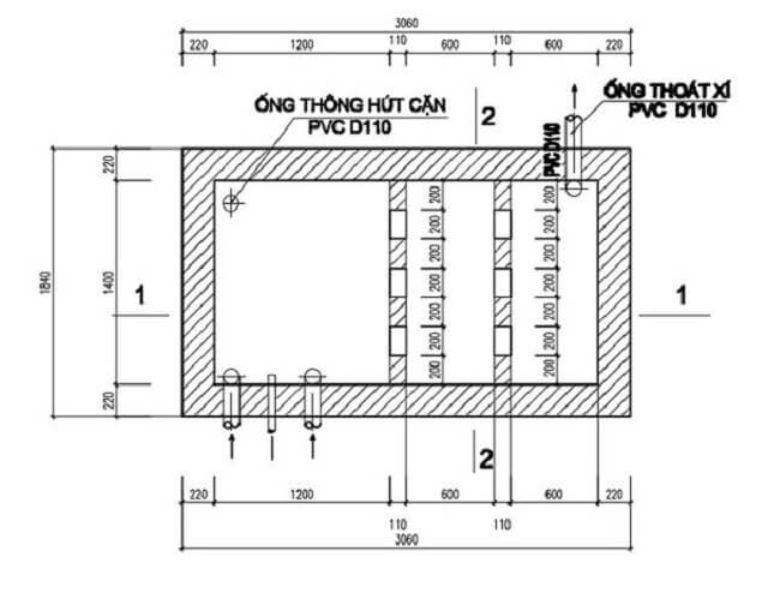 Kích Thước Hầm Cầu 2 Ngăn, 3 Ngăn Đạt Chuẩn Cho Hộ Gia Đình