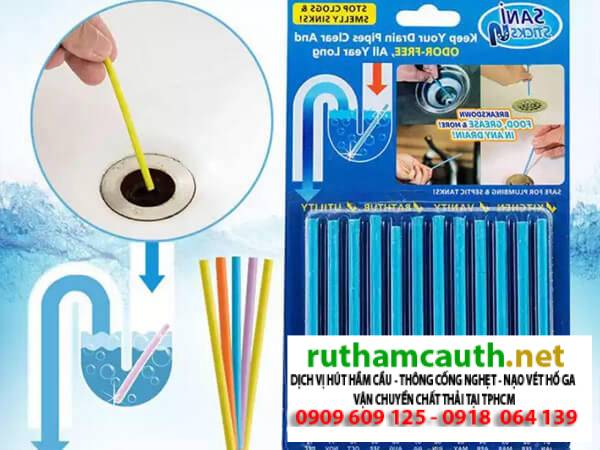 Que thông cống – Que thông tắc bồn rửa bát hiệu quả 99%