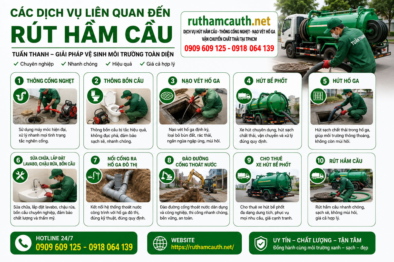 Các Dịch Vụ Liên Quan Đến Rút Hầm Cầu