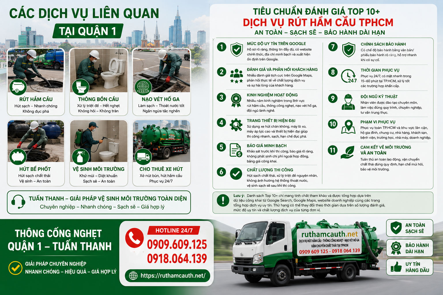 Tiêu Chuẩn Đánh Giá Top 10+ Dịch Vụ Rút Hầm Cầu TPHCM An Toàn Sạch Sẽ Bảo Hành Dài Hạn