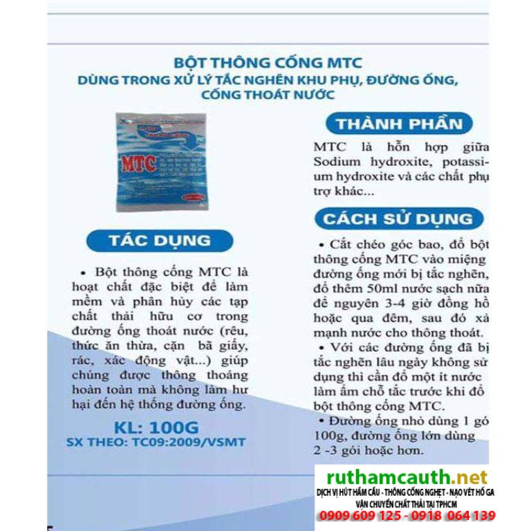 Thành Phần Và Tác Hại Của Bột Thông Cống Đối Với Cơ Thể