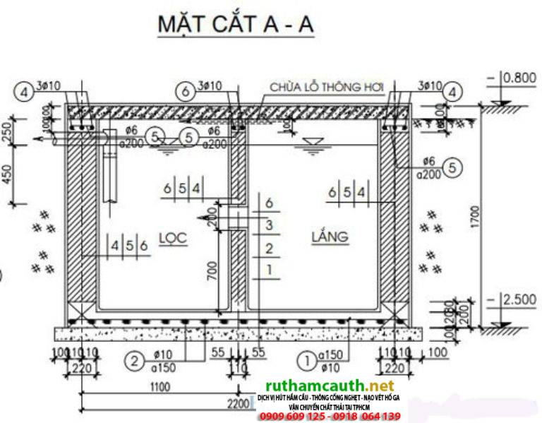 Bể Phốt 3 Ngăn Tiêu Chuẩn: Bản Cad thiết kế, xây đạt tiêu chuẩn