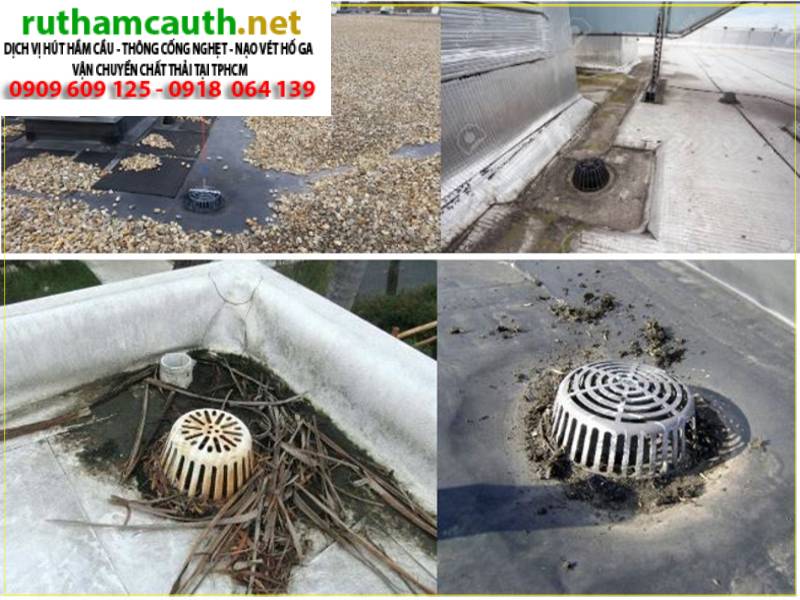 Thông cống nghẹt sân thượng, ống thoát nước mưa