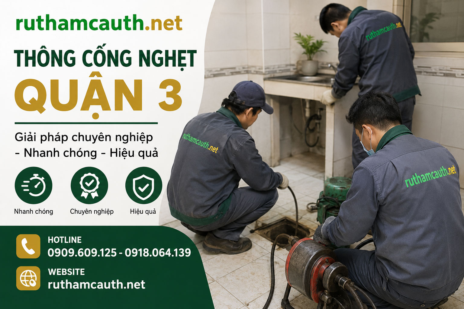 Thông Cống Nghẹt Quận 3 - Tuấn Thanh: Giải Pháp Chuyên Nghiệp, Nhanh Chóng, Hiệu Quả
