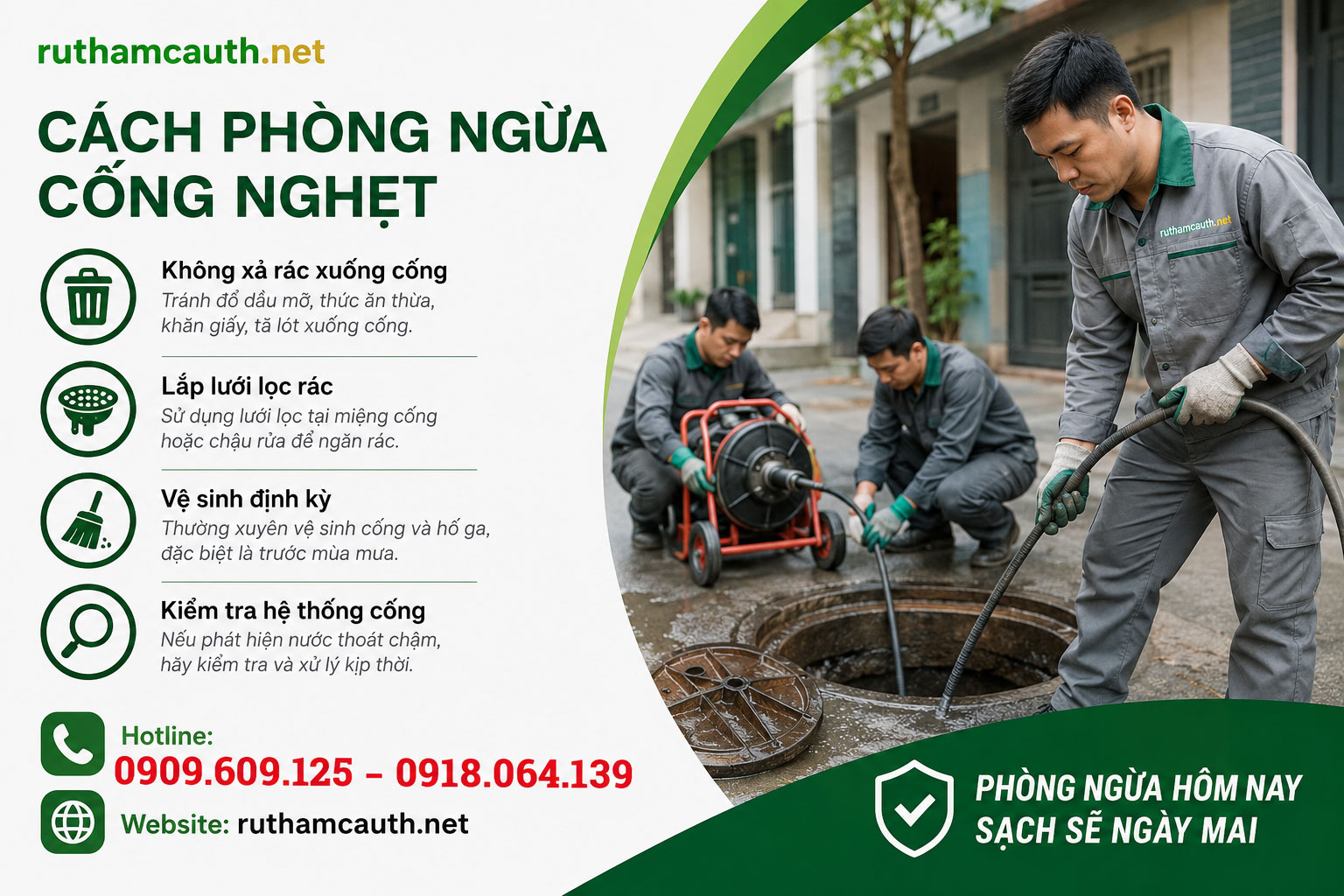 Cách Phòng Ngừa Cống Nghẹt