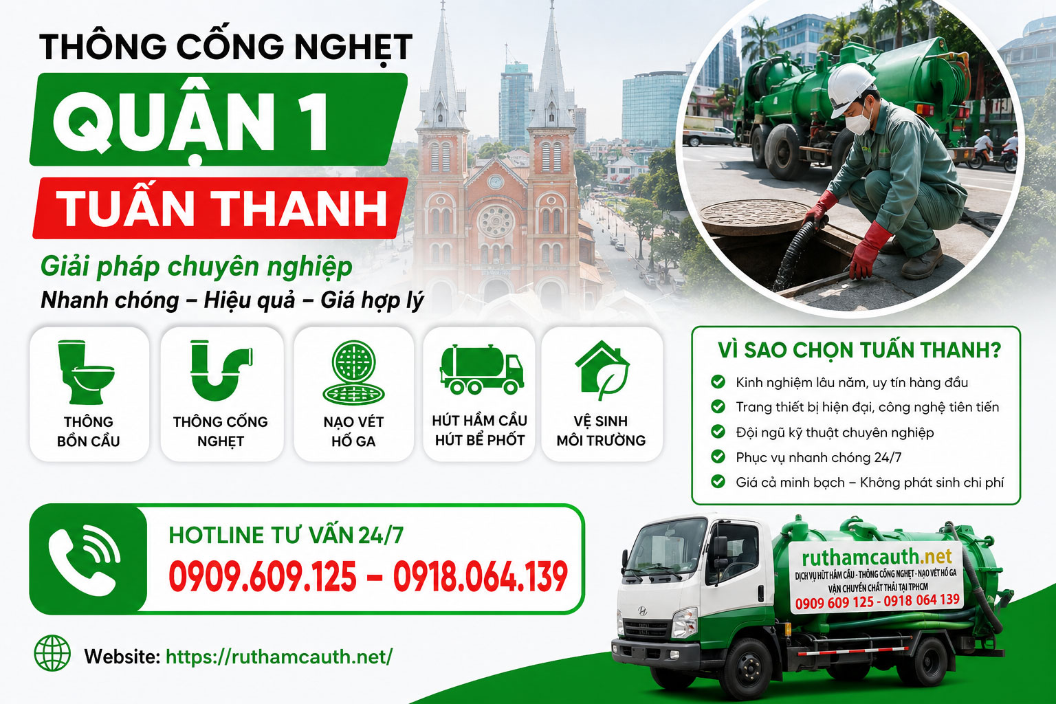 Thông Cống Nghẹt Quận 1 - Tuấn Thanh: Giải Pháp Chuyên Nghiệp, Nhanh Chóng Và Hiệu Quả