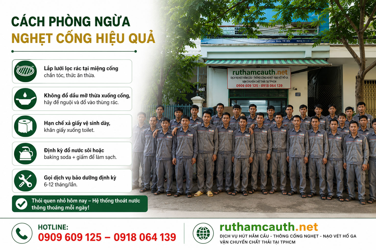 Cách phòng ngừa nghẹt cống hiệu quả tại nhà