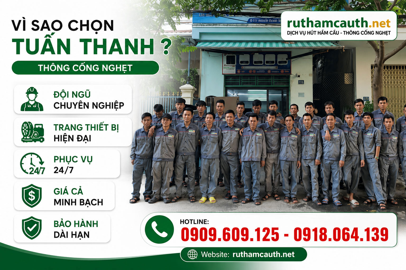 Tại sao nên chọn Tuấn Thanh để thông cống nghẹt
