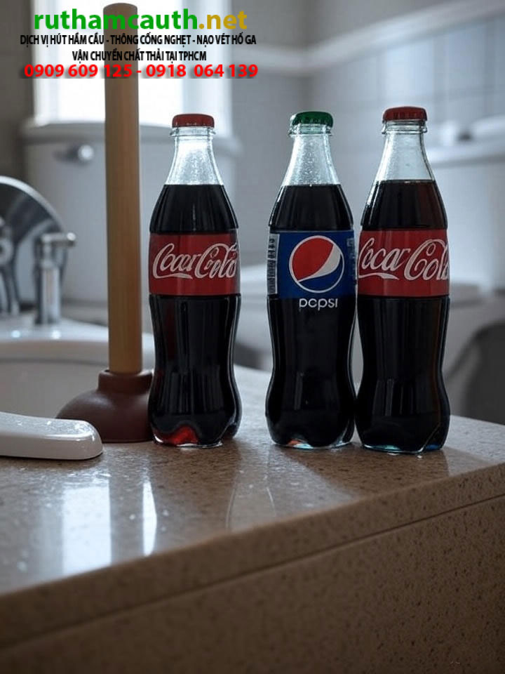 3 Bước Thông Bồn Cầu bằng Coca, Pepsi, Bia