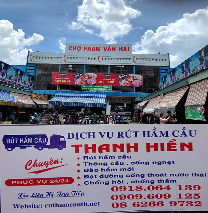 Dịch vụ rút hầm cầu tại chợ Phạm Văn Hai quận Tân 