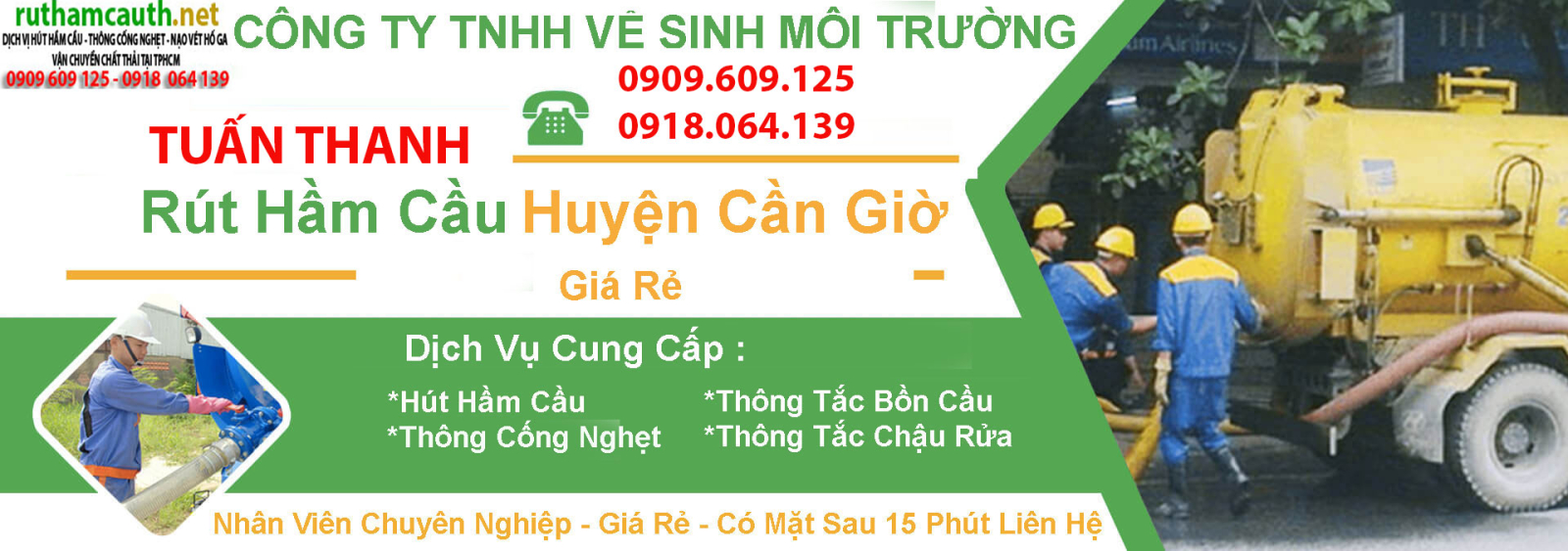 Bảng Báo Giá Dịch Vụ Rút hầm cầu Cần Giờ