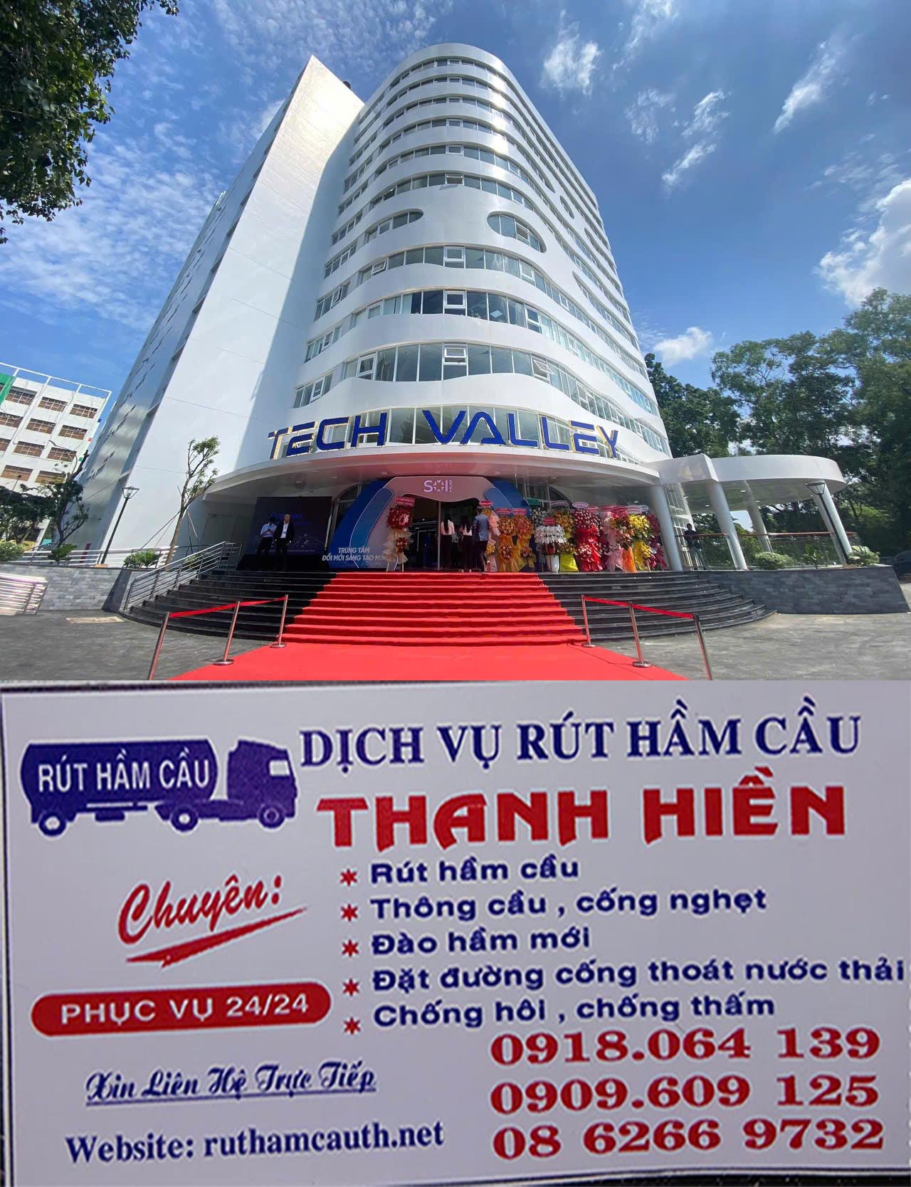 Rút hầm cầu tại tòa nhà văn phòng quận 12