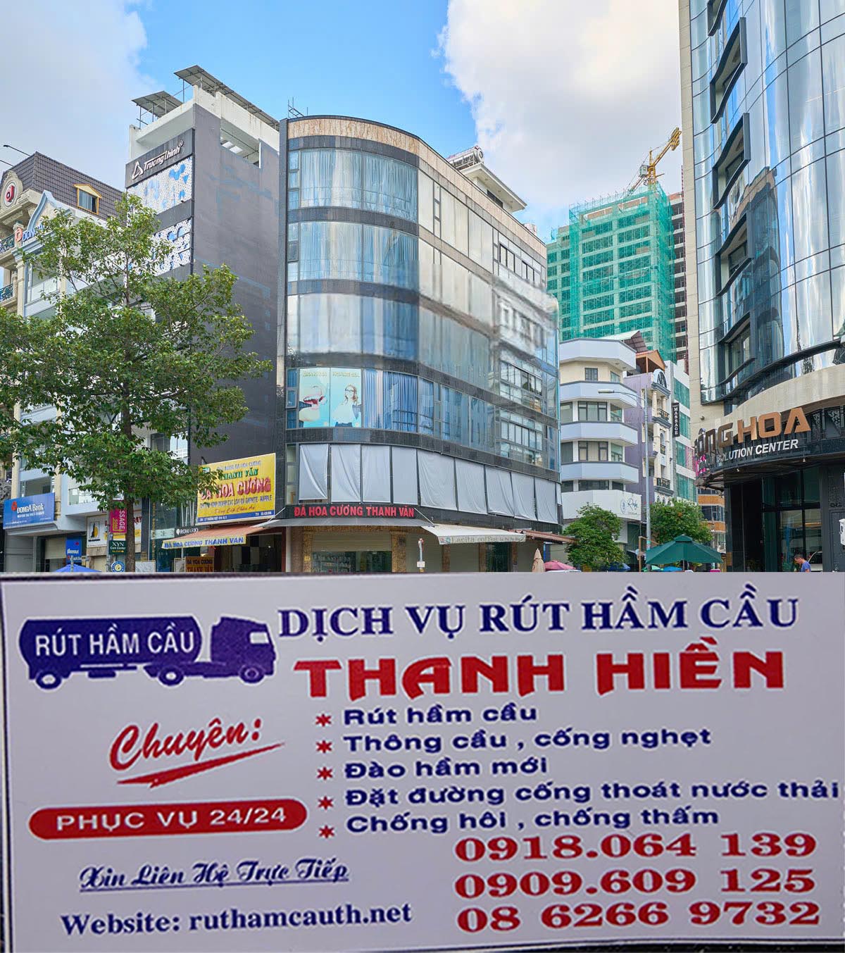 Rút hầm cầu tại tòa nhà văn phòng Quận Bình Tân