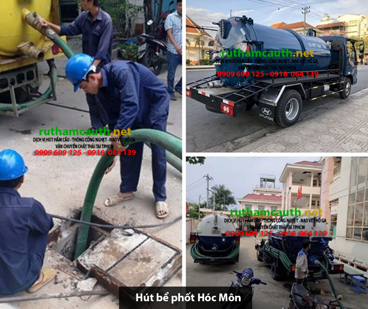 Báo giá xe hút bể phốt Hóc Môn giá rẻ