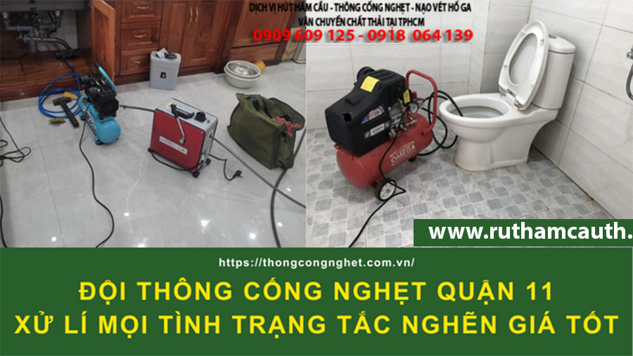 Bảng Báo Giá Dịch Vụ Thông cống nghẹt Quận 11
