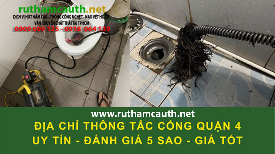 Bảng Báo Giá Dịch Vụ Thông cống nghẹt Quận 4
