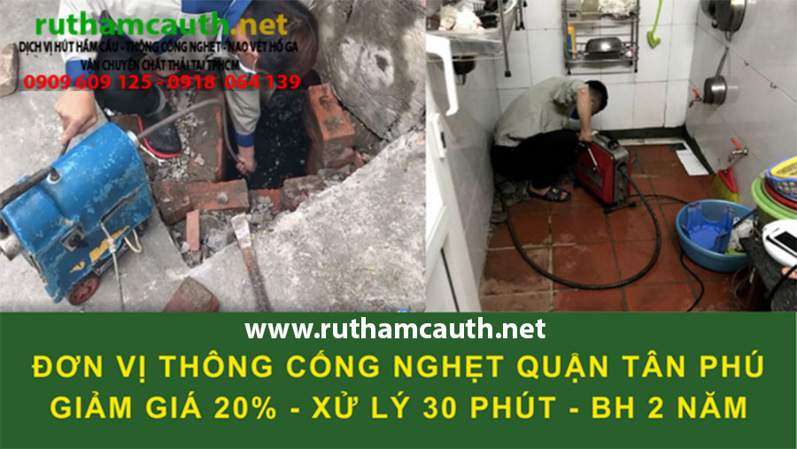 Bảng Báo Giá Dịch Vụ Thông cống nghẹt Quận Tân Phú