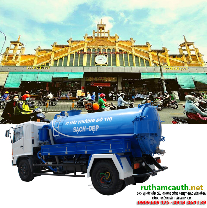 Thông cống nghẹt tại chợ Tân Định