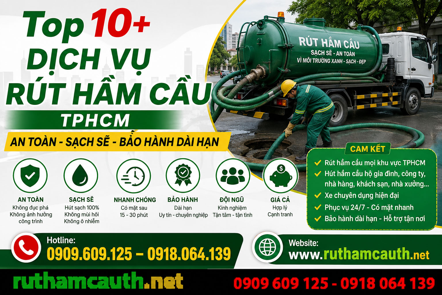 Top 10+ Dịch Vụ Rút Hầm Cầu TPHCM An Toàn Sạch Sẽ Bảo Hành Dài Hạn